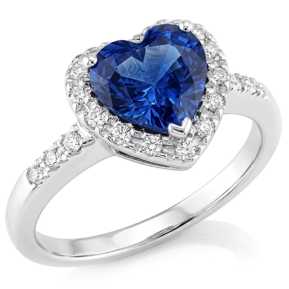 Natural Sapphire Ring 1ct - White Gold 14K