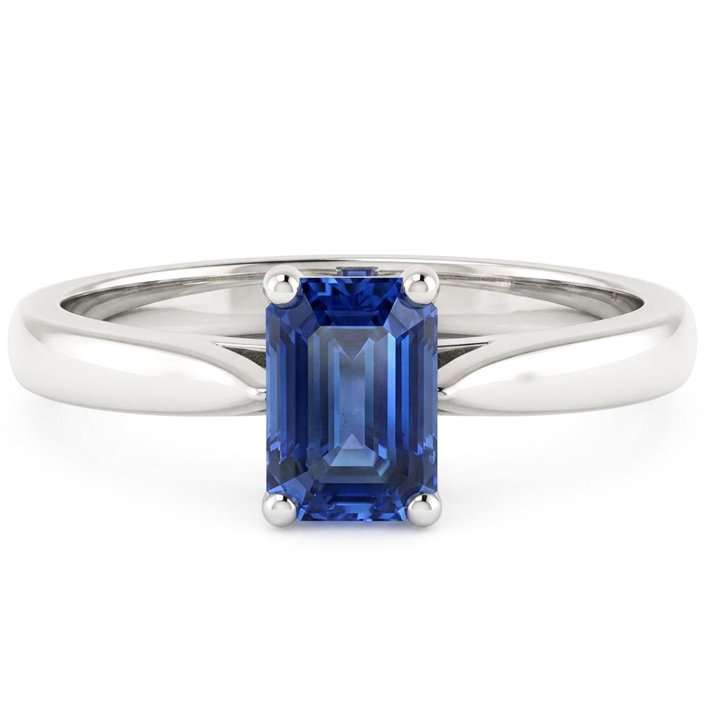 Natural Sapphire Ring 1ct - White Gold 14K
