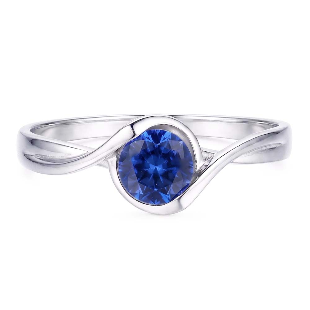 Natural Sapphire Ring 1ct - White Gold 14K