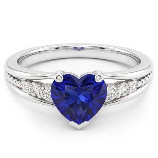 Natural Sapphire Ring 1ct - White Gold 14K