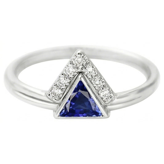 Natural Sapphire Ring 1ct - White Gold 14K
