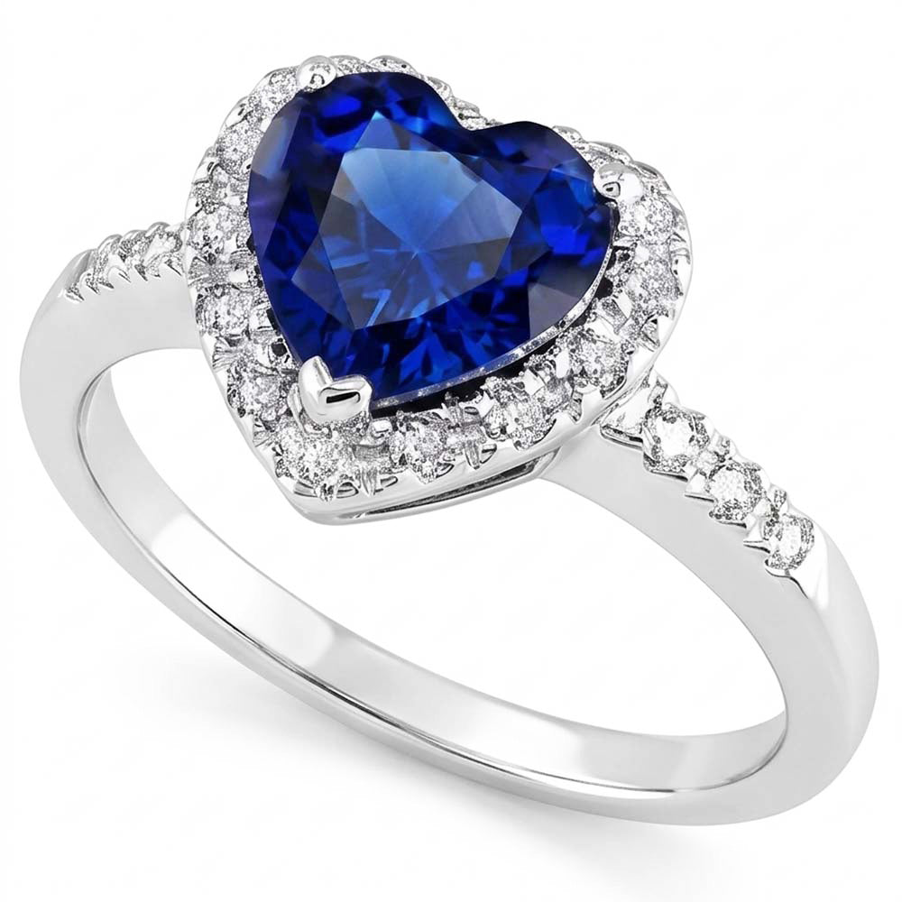 Natural Sapphire Ring 1ct - White Gold 14K