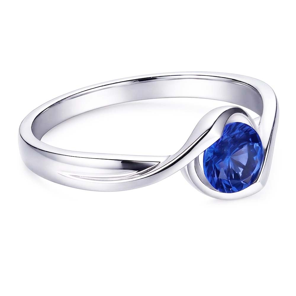 Natural Sapphire Ring 1ct - White Gold 14K