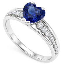 Natural Sapphire Ring 1ct - White Gold 14K