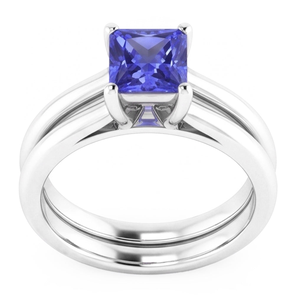Natural Sapphire Ring 1ct - White Gold 14K