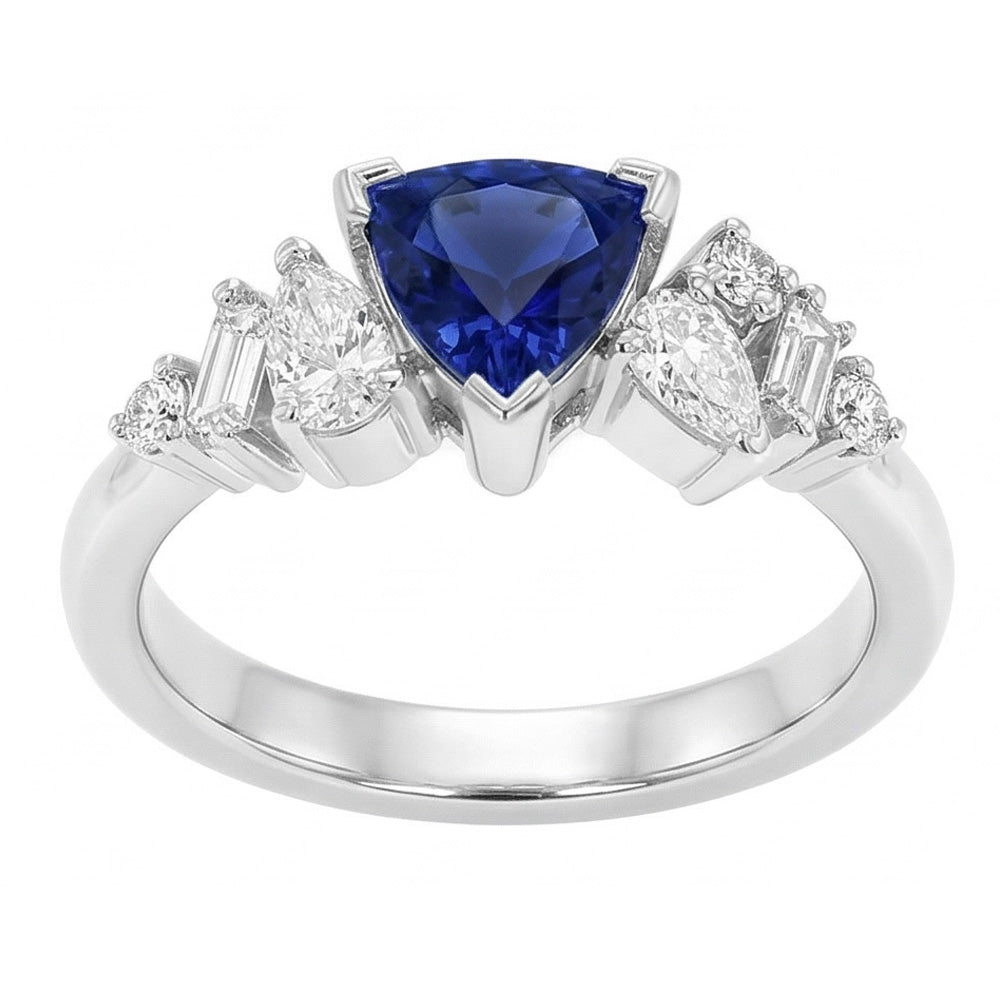 Natural Sapphire Ring 1ct - White Gold 14K