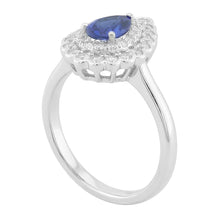 Natural Sapphire Ring 1ct - White Gold 14K
