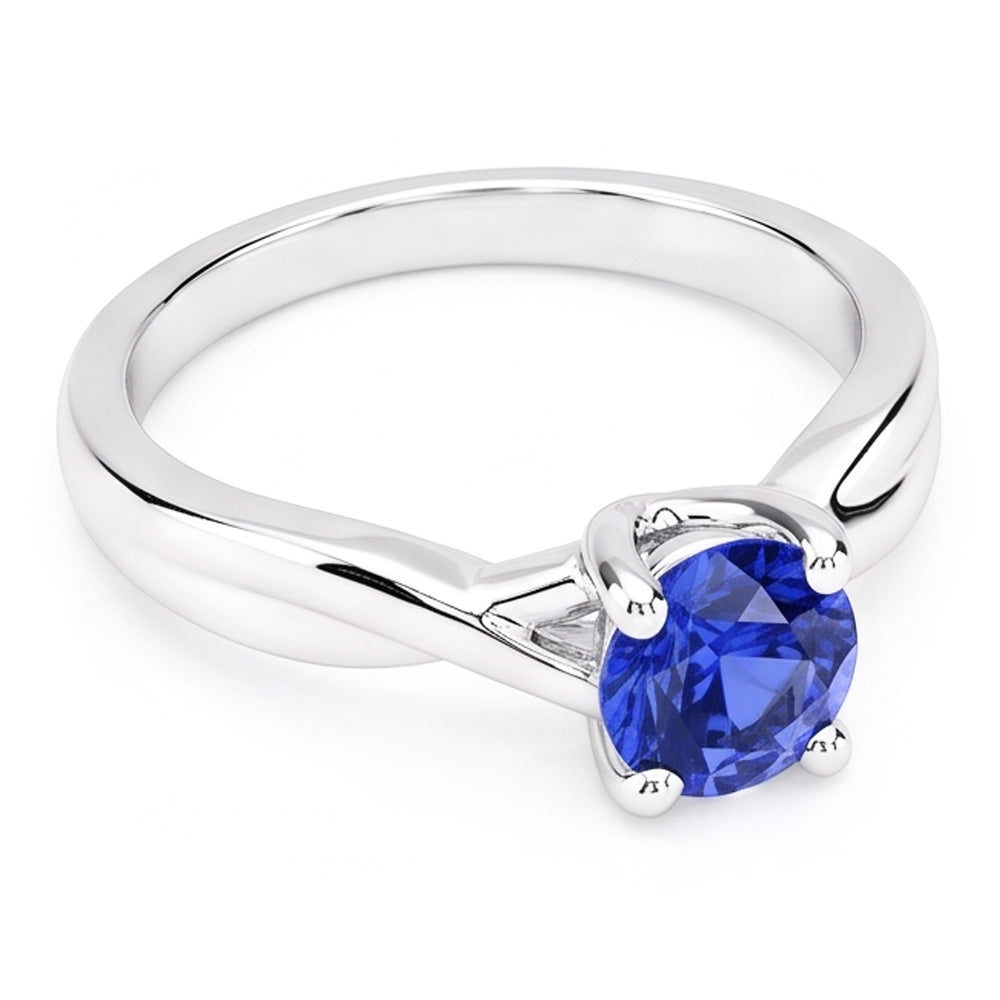 Natural Sapphire Ring 1ct - White Gold 14K
