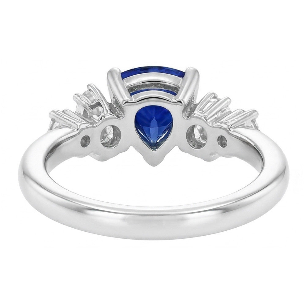 Natural Sapphire Ring 1ct - White Gold 14K