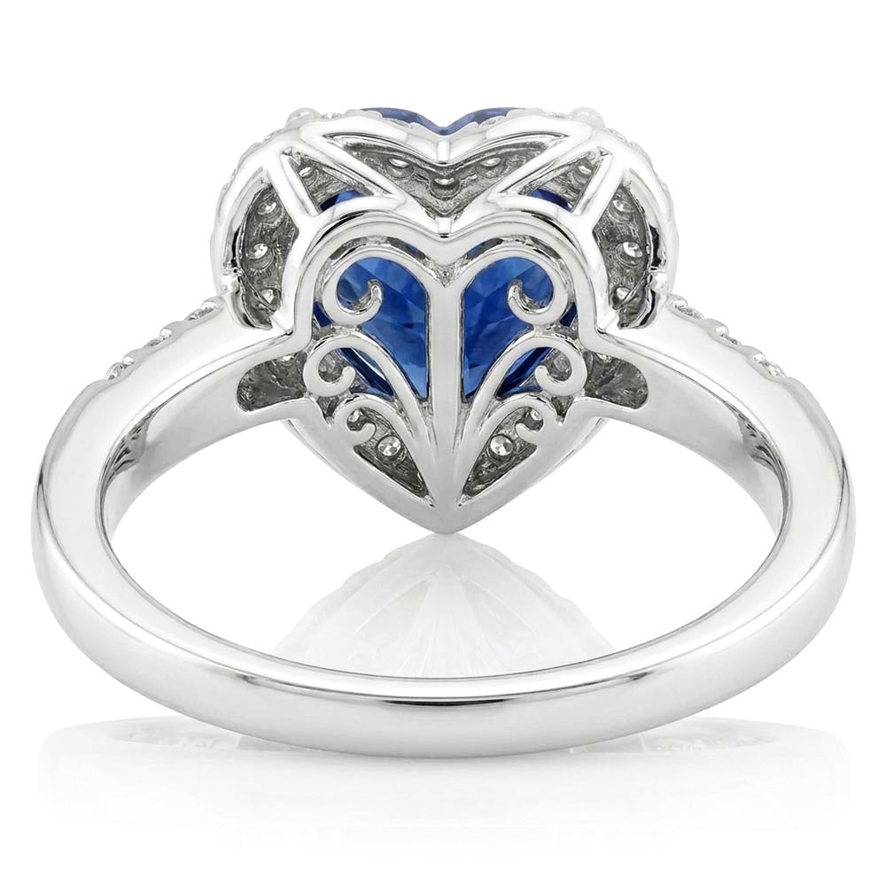 Natural Sapphire Ring 1ct - White Gold 14K