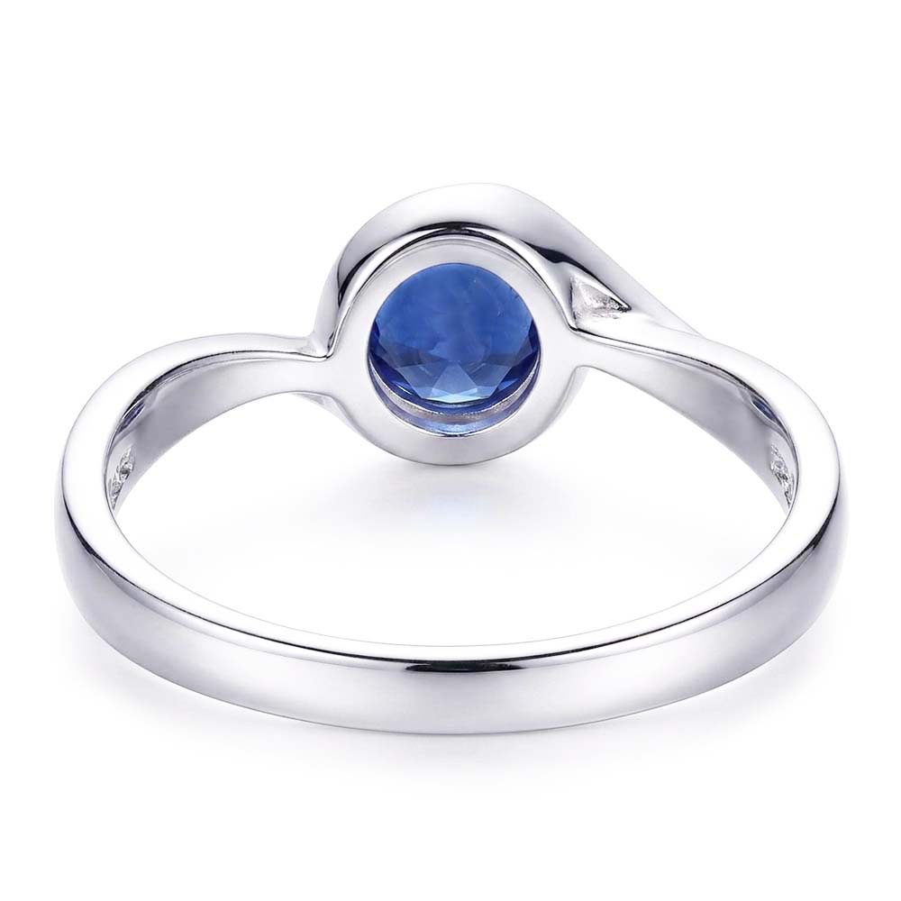 Natural Sapphire Ring 1ct - White Gold 14K