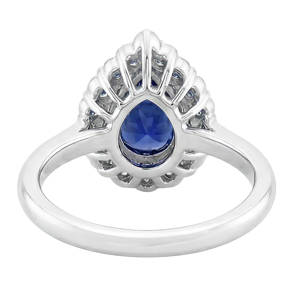 Natural Sapphire Ring 1ct - White Gold 14K