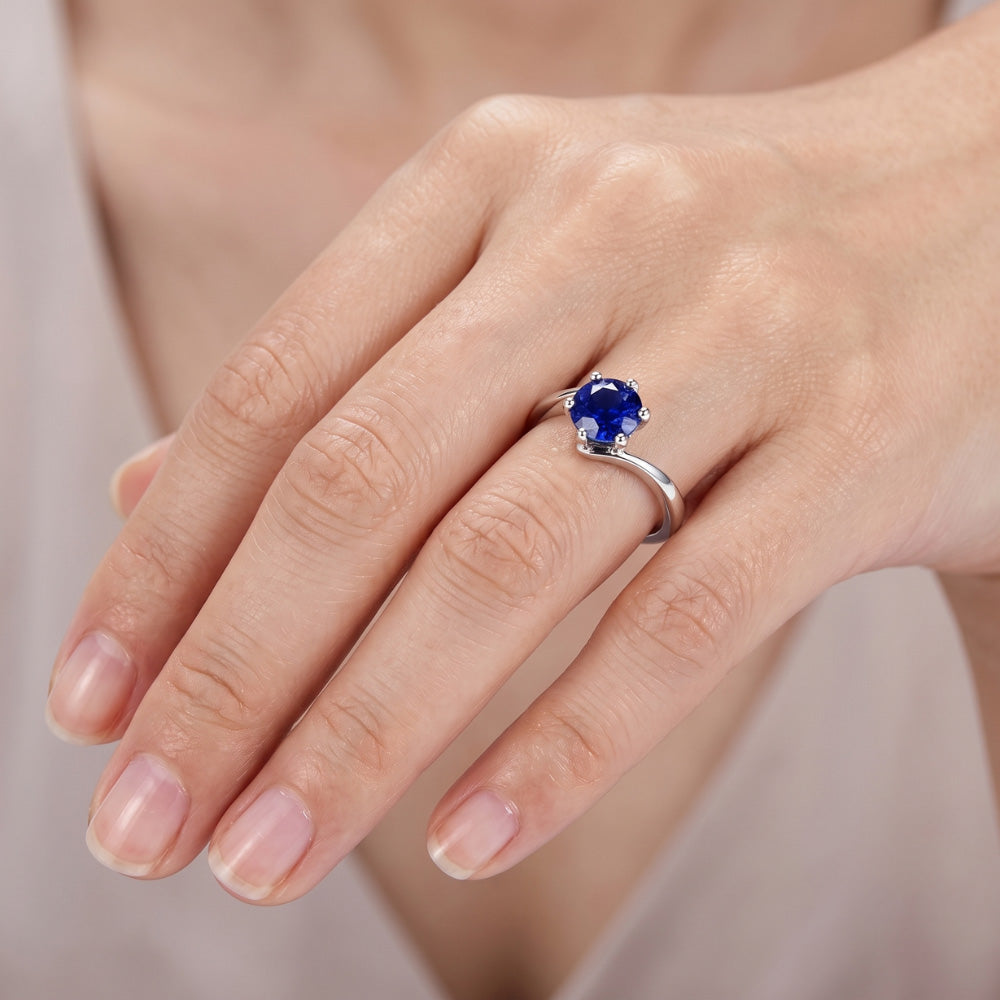 Natural Sapphire Ring 1ct - White Gold 14K