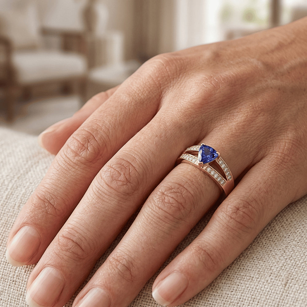 Natural Sapphire Ring 1ct - Yellow Gold 14K