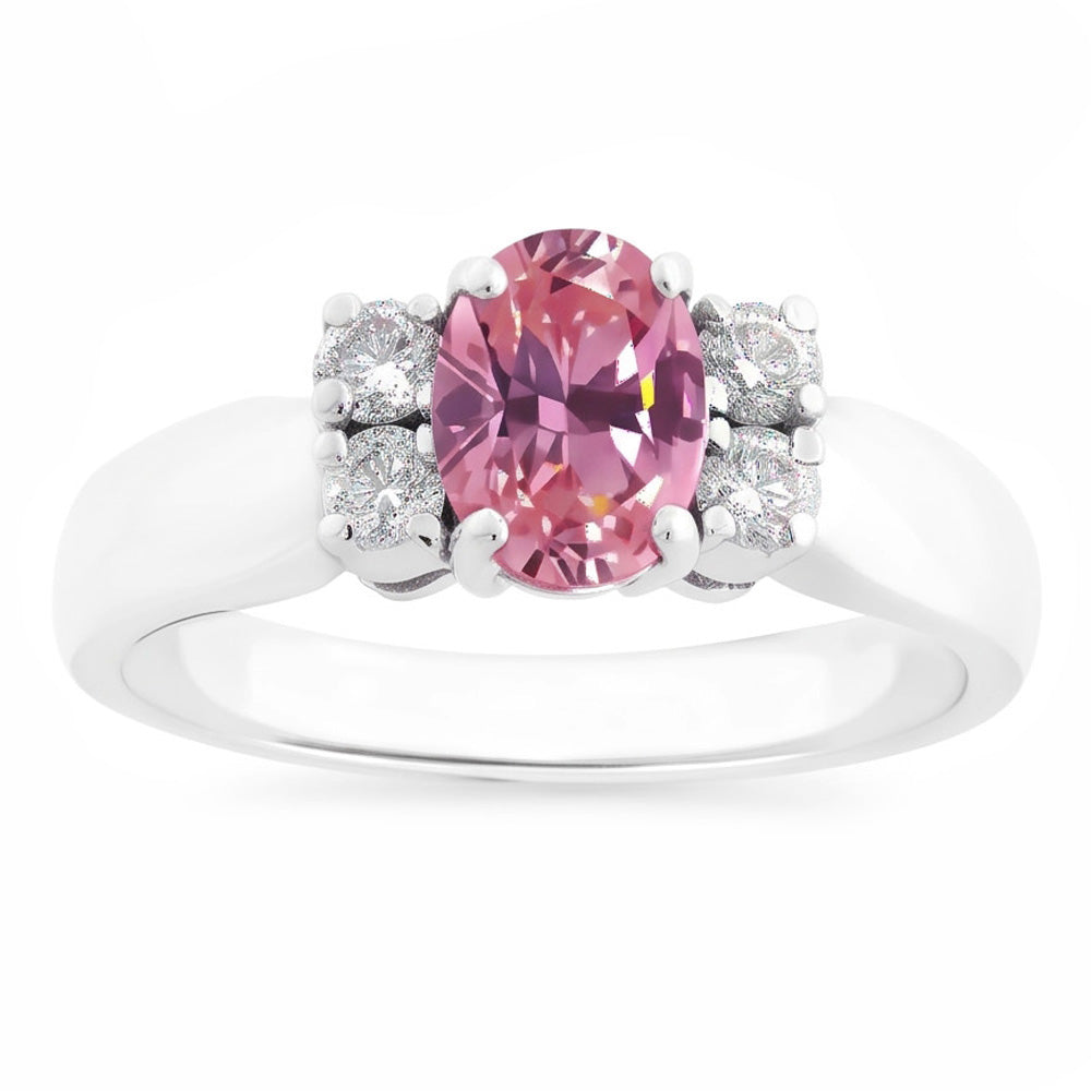 Natural Sapphire Ring 2.10ct - White Gold 14K