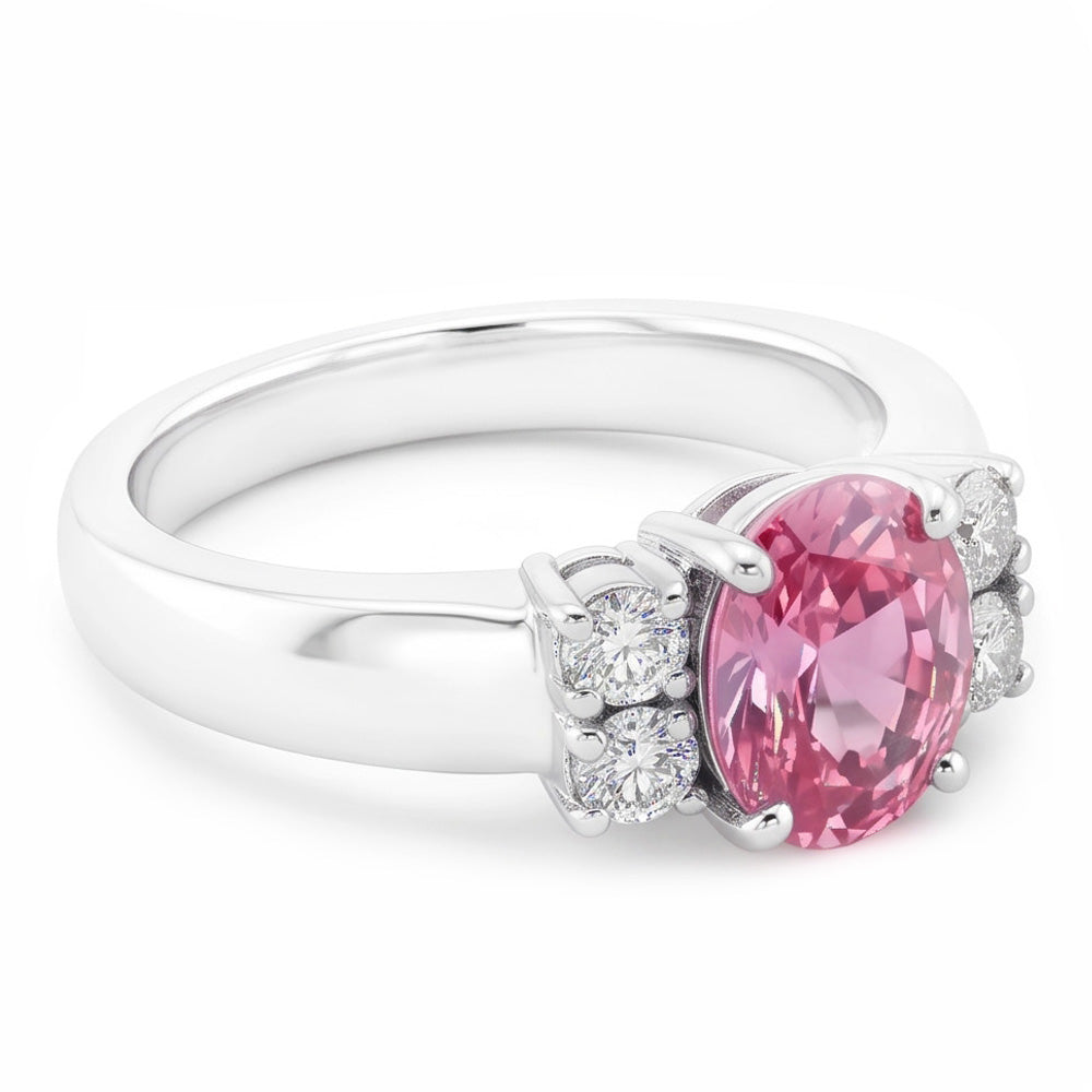 Natural Sapphire Ring 2.10ct - White Gold 14K