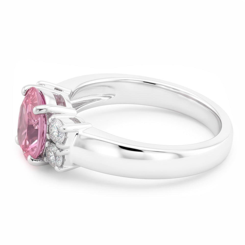 Natural Sapphire Ring 2.10ct - White Gold 14K