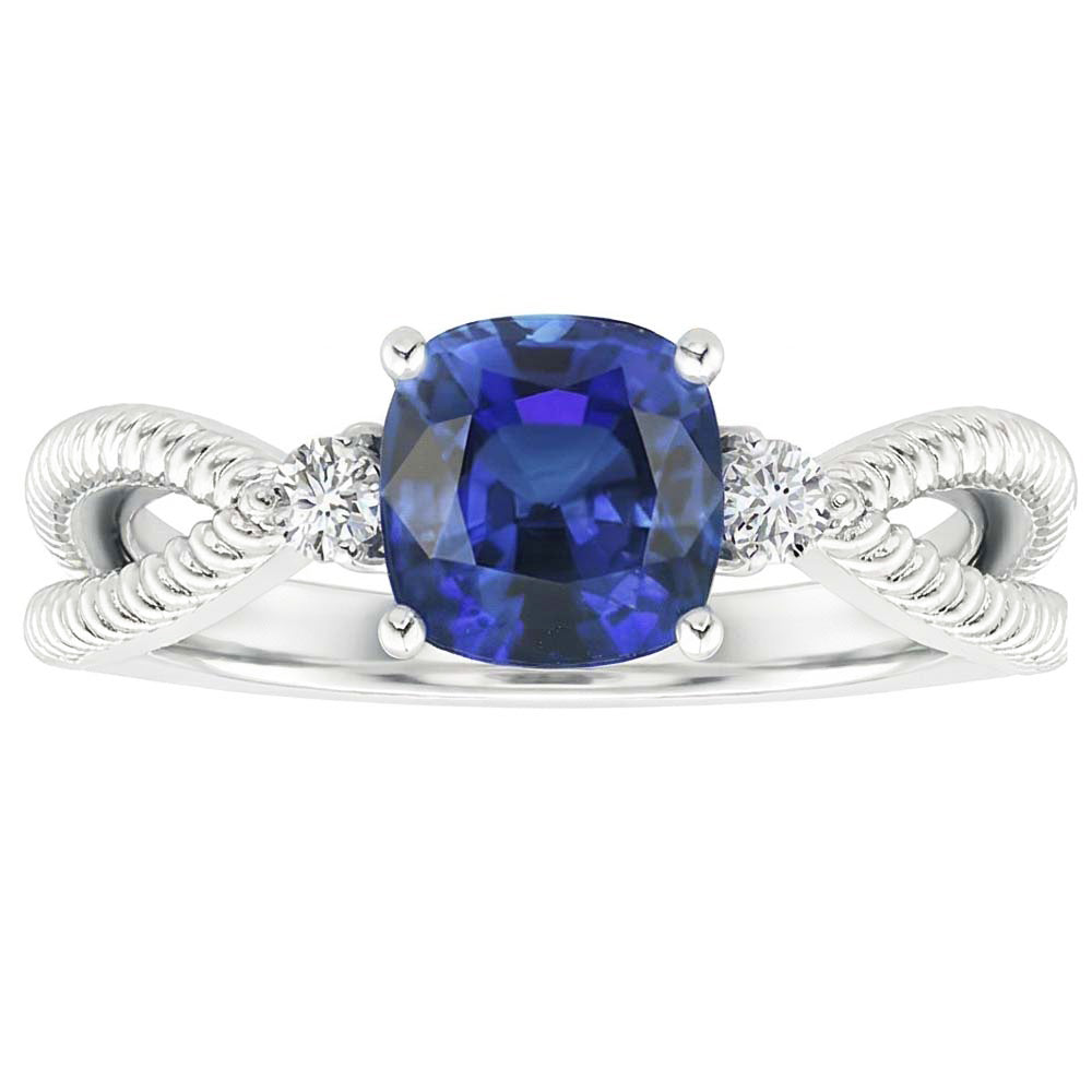 Natural Sapphire Ring 2.25ct - White Gold 14K