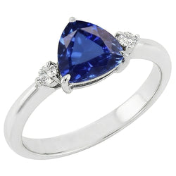 Natural Sapphire Ring 2.25ct - White Gold 14K