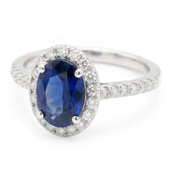 Natural Sapphire Ring 2.25ct - White Gold 14K