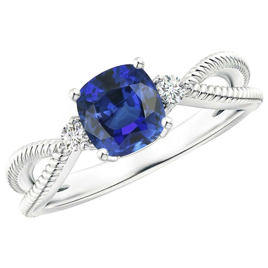 Natural Sapphire Ring 2.25ct - White Gold 14K
