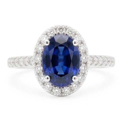 Natural Sapphire Ring 2.25ct - White Gold 14K
