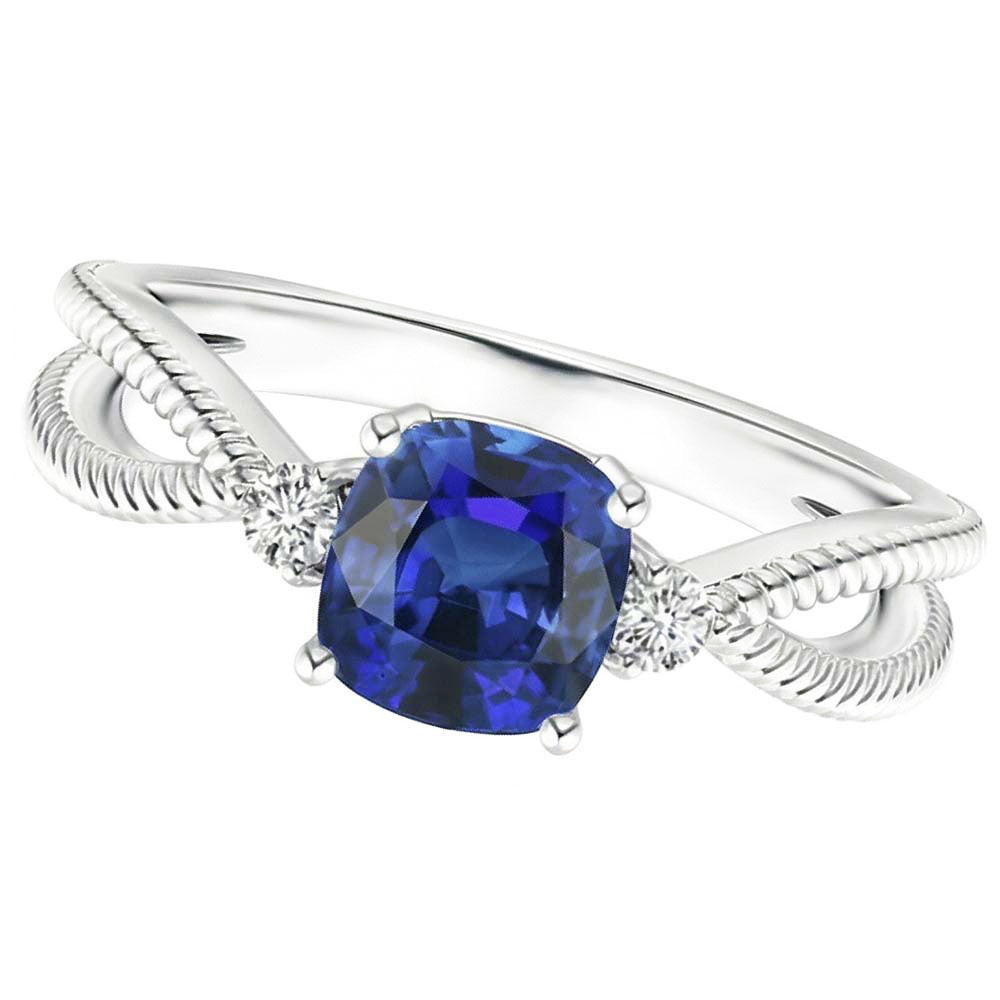 Natural Sapphire Ring 2.25ct - White Gold 14K