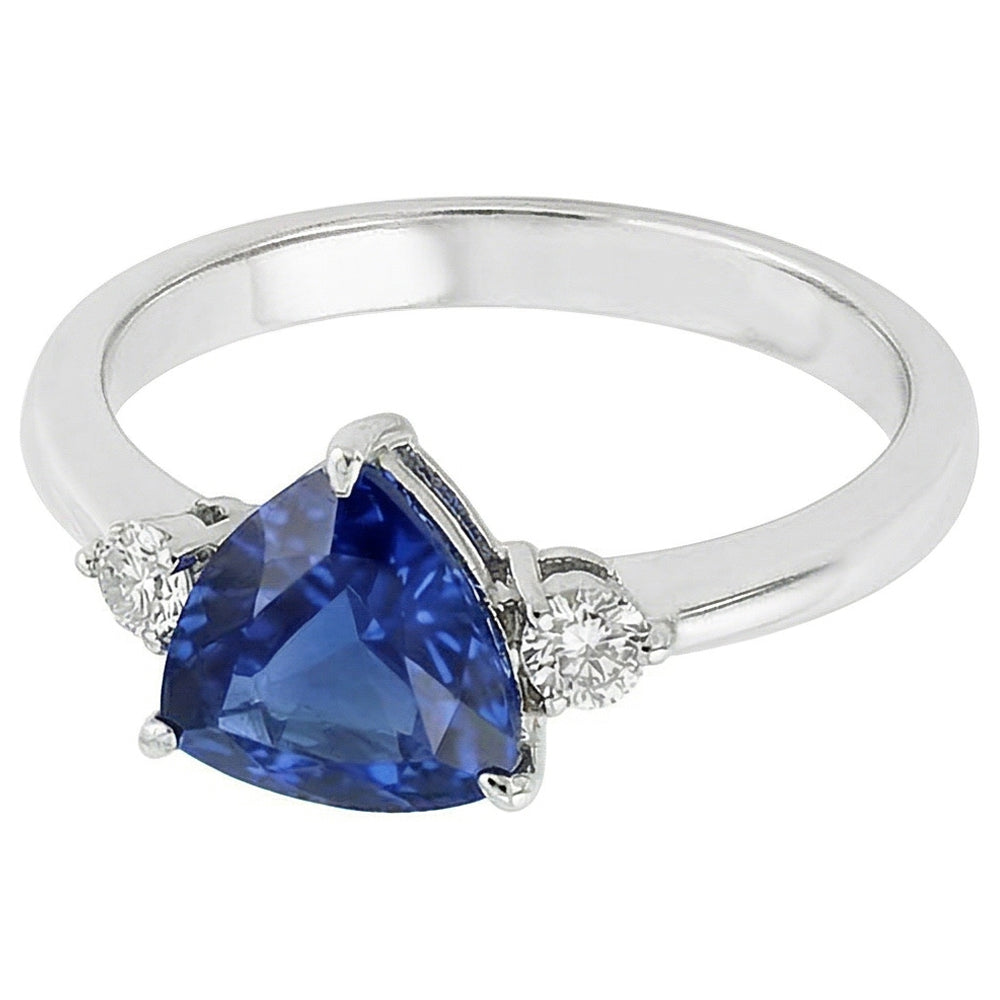 Natural Sapphire Ring 2.25ct - White Gold 14K