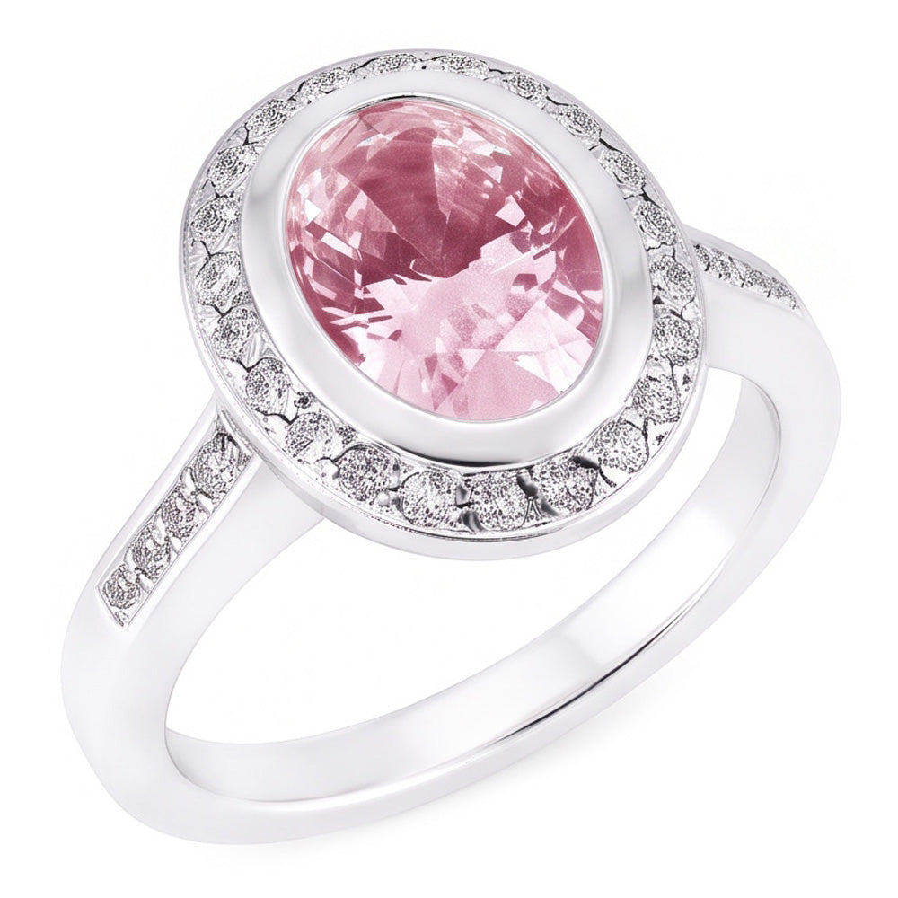 Natural Sapphire Ring 2.41ct - White Gold 14K