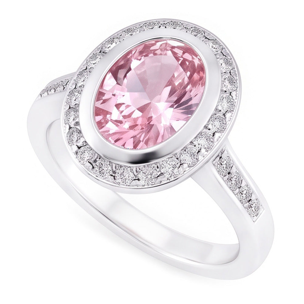 Natural Sapphire Ring 2.41ct - White Gold 14K