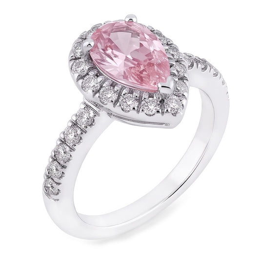 Natural Sapphire Ring 2.46ct - White Gold 14K