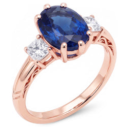 Natural Sapphire Ring 2.50ct - Rose Gold 14K