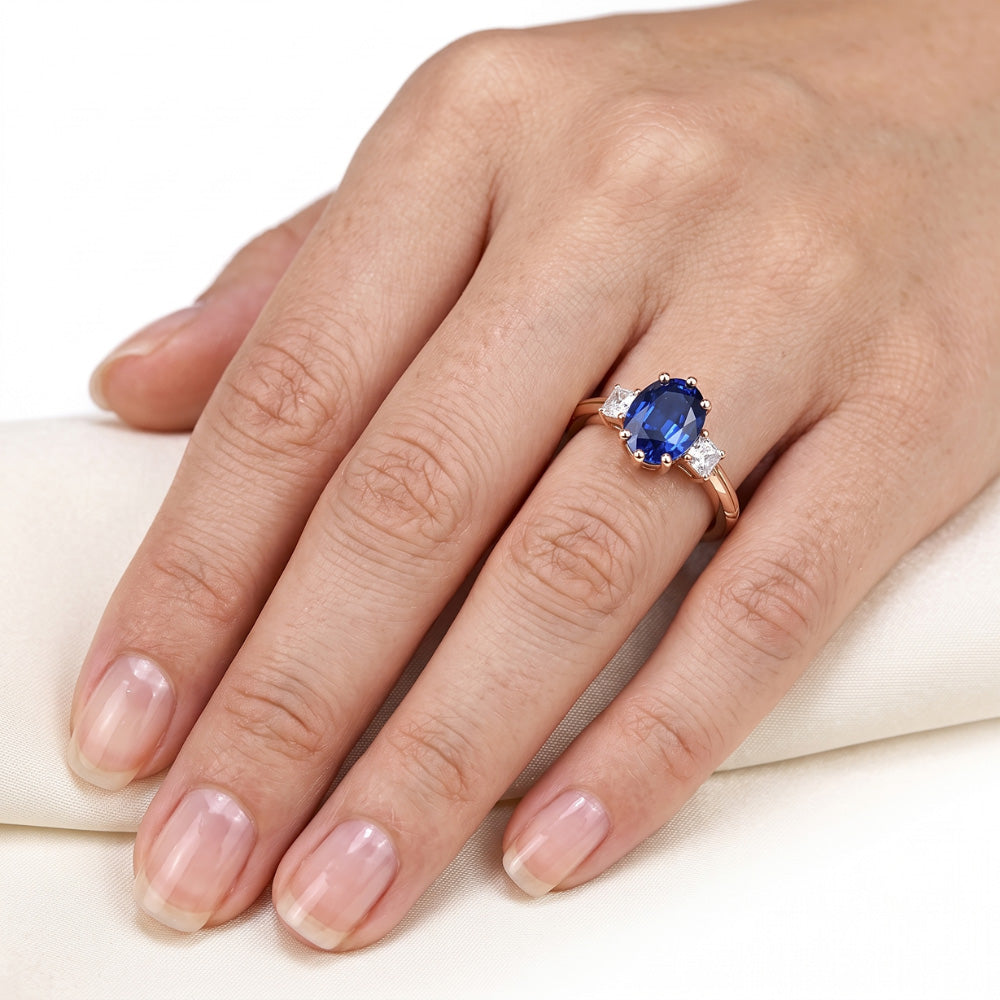 Natural Sapphire Ring 2.50ct - Rose Gold 14K