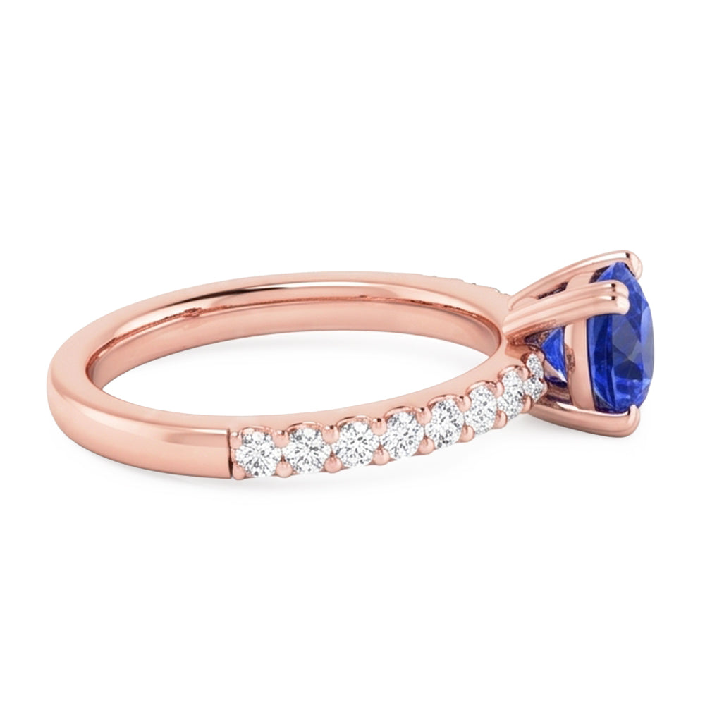 Natural Sapphire Ring 2.50ct - Rose Gold 14K
