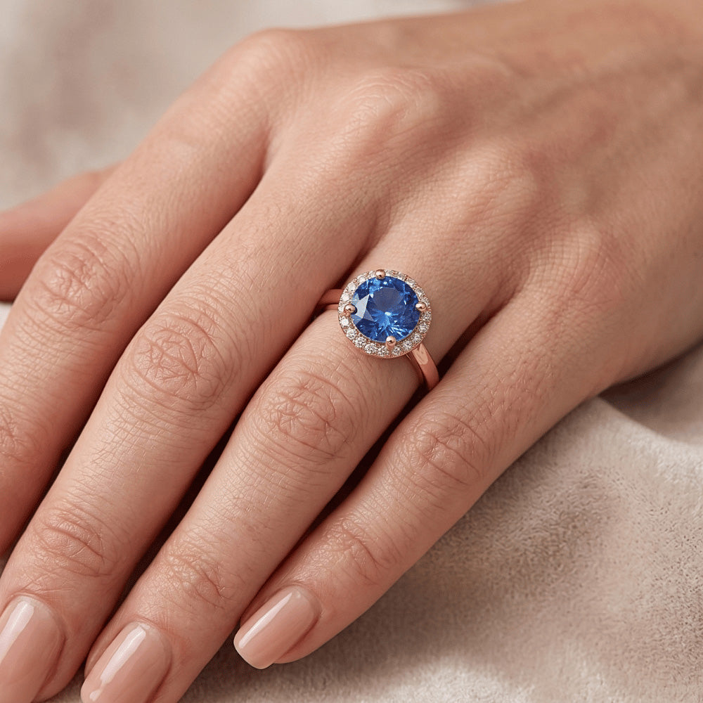 Natural Sapphire Ring 2.50ct - Rose Gold 14K