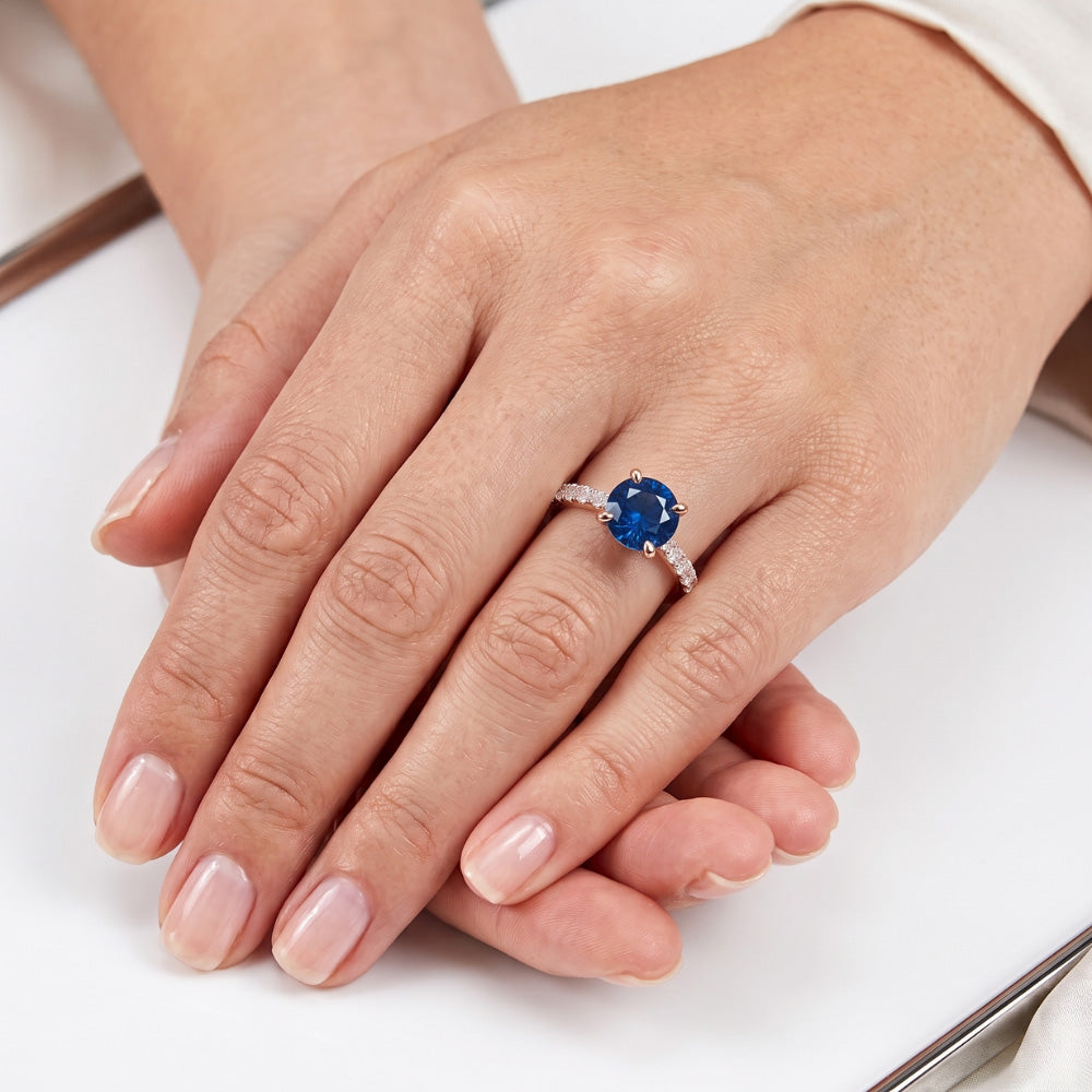 Natural Sapphire Ring 2.50ct - Rose Gold 14K