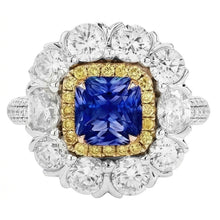 Natural Sapphire Ring 2.50ct - Two Tone 14K Gold