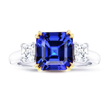 Natural Sapphire Ring 2.50ct - Two Tone 14K Gold