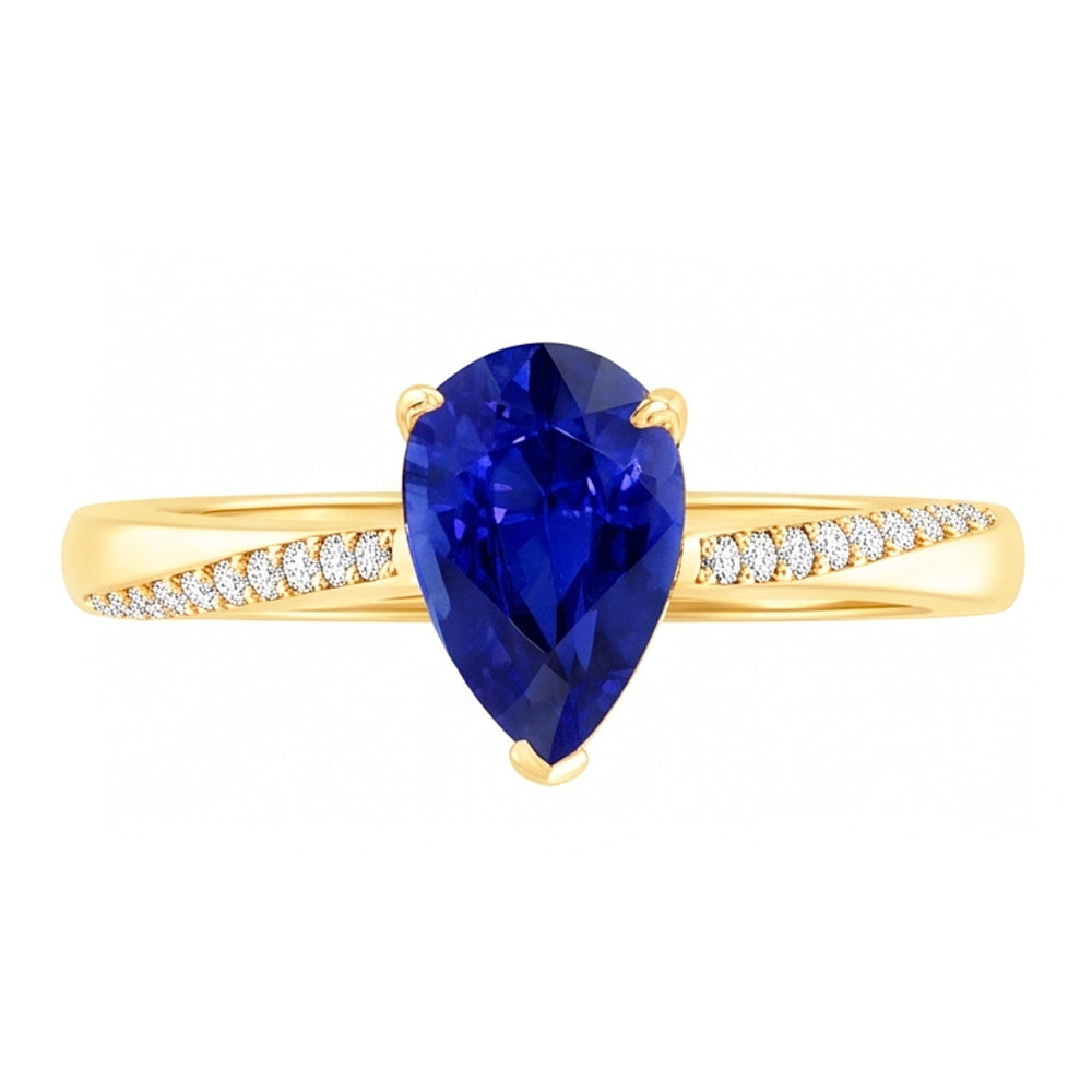 Natural Sapphire Ring 2.50ct - Two Tone 14K Gold