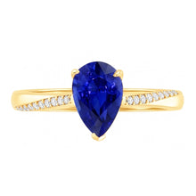Natural Sapphire Ring 2.50ct - Two Tone 14K Gold