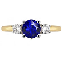 Natural Sapphire Ring 2.50ct - Two Tone 14K Gold