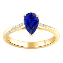 Natural Sapphire Ring 2.50ct - Two Tone 14K Gold