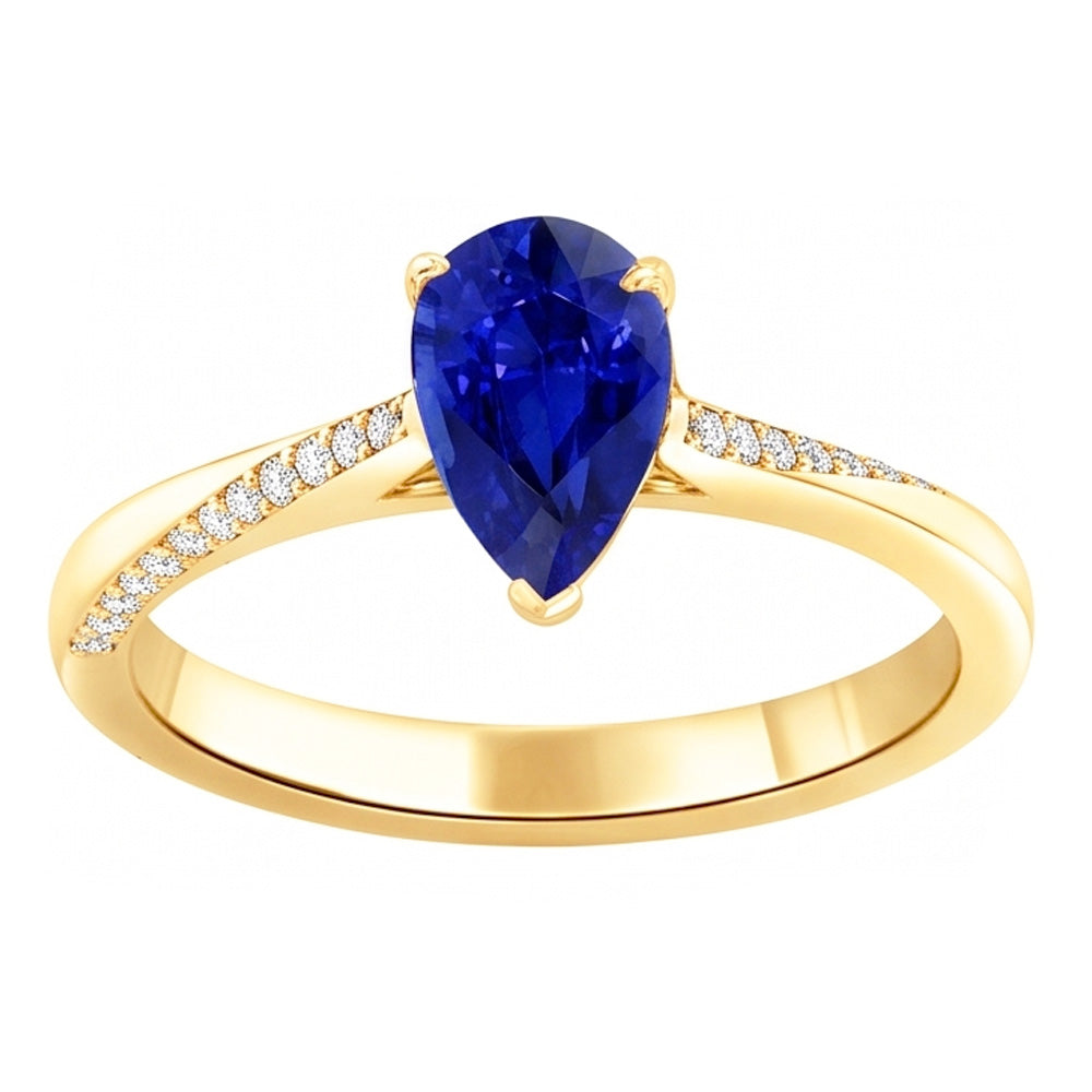 Natural Sapphire Ring 2.50ct - Two Tone 14K Gold