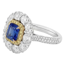 Natural Sapphire Ring 2.50ct - Two Tone 14K Gold