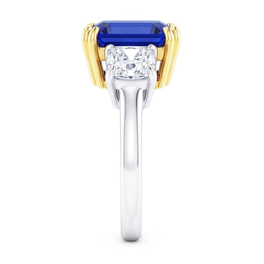 Natural Sapphire Ring 2.50ct - Two Tone 14K Gold