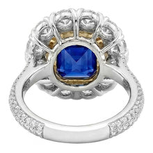 Natural Sapphire Ring 2.50ct - Two Tone 14K Gold