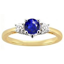 Natural Sapphire Ring 2.50ct - Two Tone 14K Gold