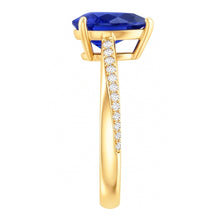 Natural Sapphire Ring 2.50ct - Two Tone 14K Gold