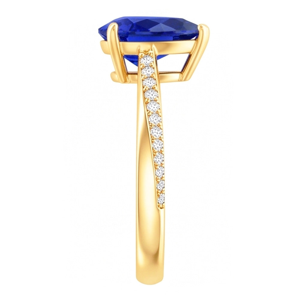 Natural Sapphire Ring 2.50ct - Two Tone 14K Gold