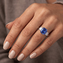 Natural Sapphire Ring 2.50ct - Two Tone 14K Gold
